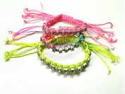 Pulsera cordón fluo con strass x unidad