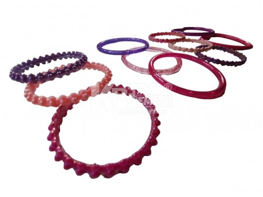 Pulsera Plastica Rigida Infantil Surtidas x 12u.