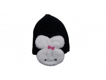 Gorro de lana con conejo de peluche x unidad