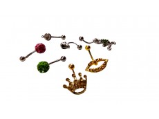 Piercing ombligo con strass surtidos x pack de 37u.