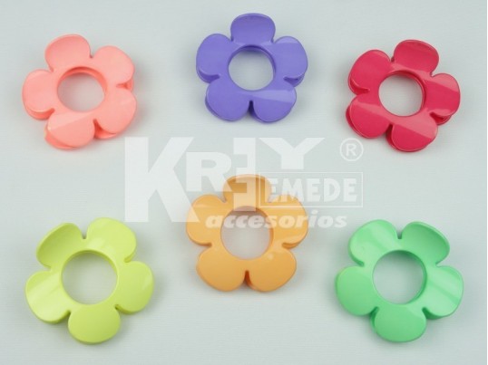 Broche nylon grande flor x unidad