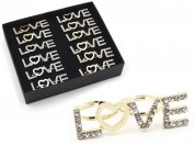 Anilllo doble love con strass en caja