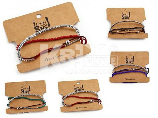 Set pulseras hilo x3u