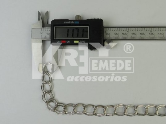 Cadena níquel doble eslabón redondo 1,4 mm x 25 mts